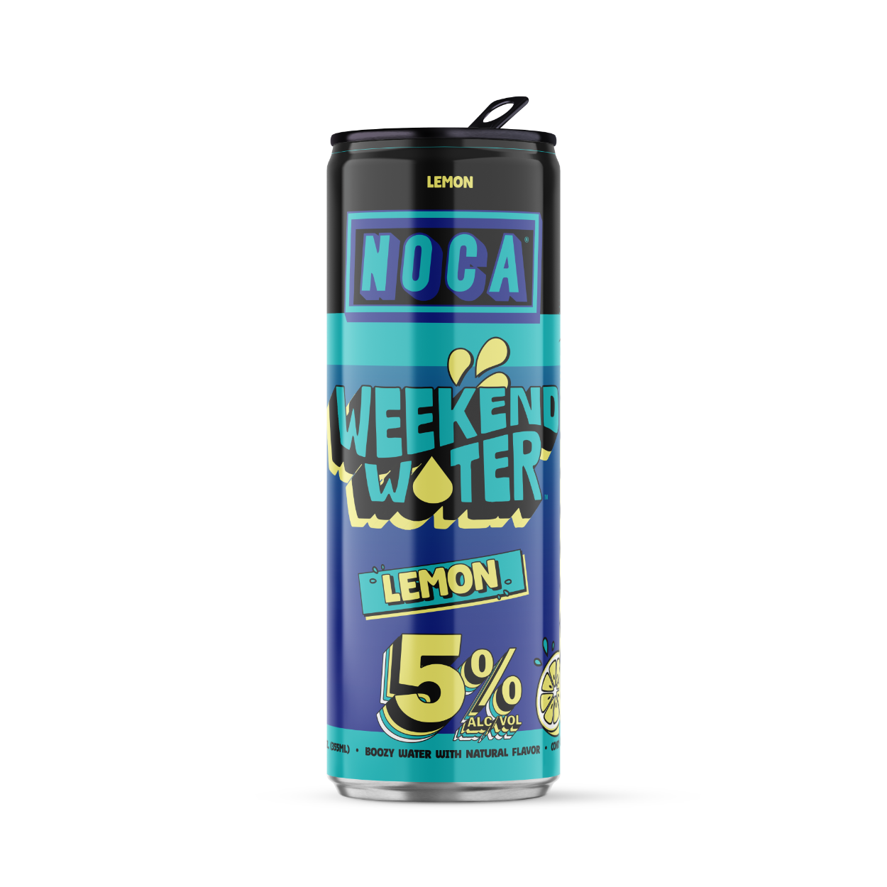 Can of Noca Weekend Water Lemon on a white background