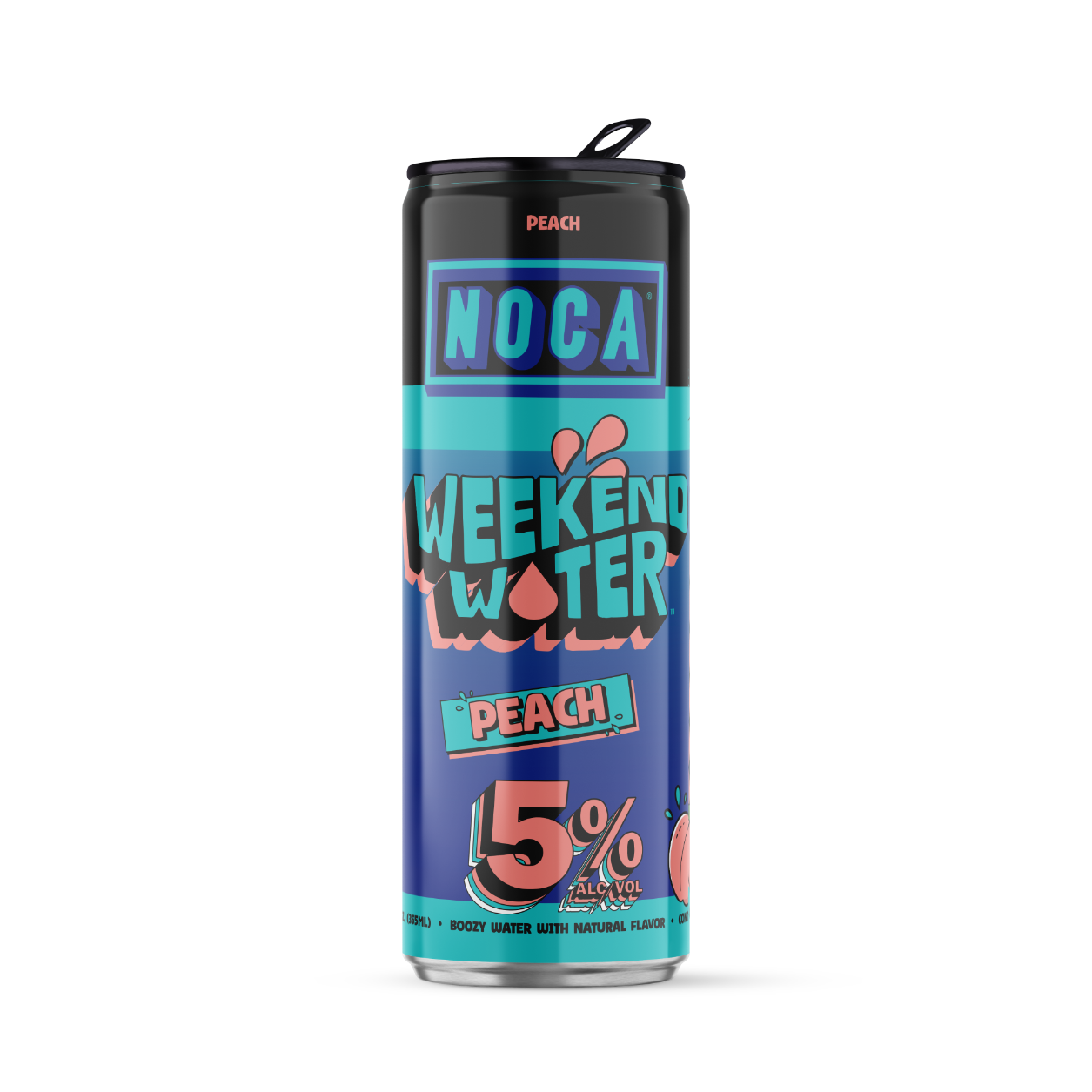 Can of Noca Weekend Water Peach on a white background