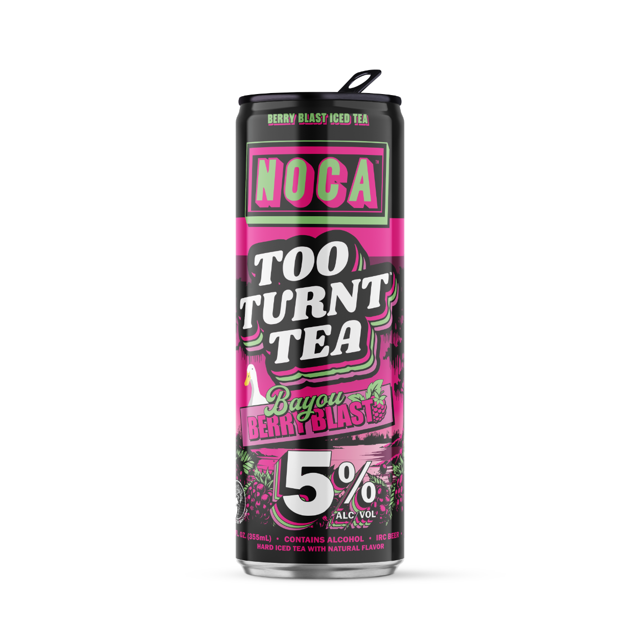 Can of Bayou Berry Blast with 'Noca' branding on a white background