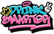 Colorful Drink Smarter Sticker logo with text and graphics on a white background