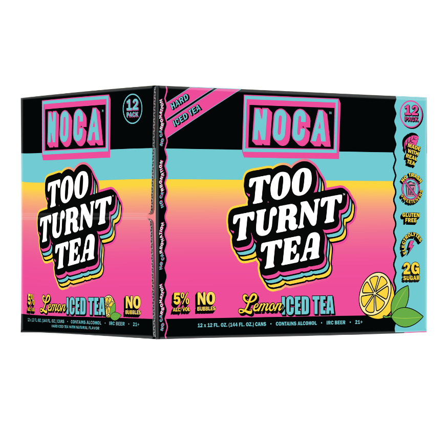 NOCA Too Turnt Tea Lemon Iced Tea on a white background